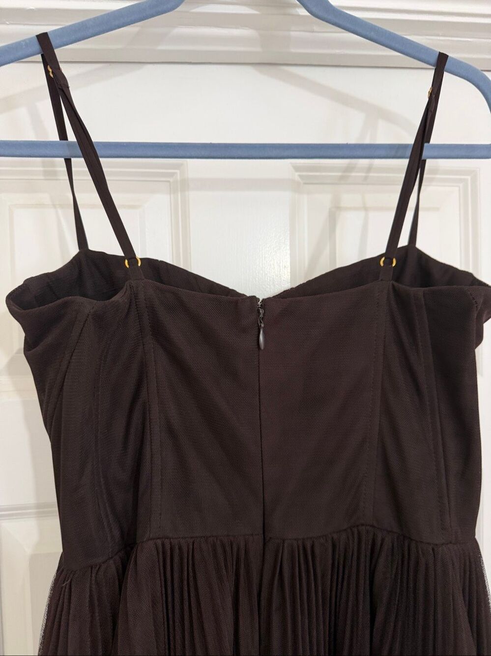 Anthropologie/HUTCH Amara Corset Pleated Tulle Fir & Flare Mid dress- $348choco - Picture 8 of 9